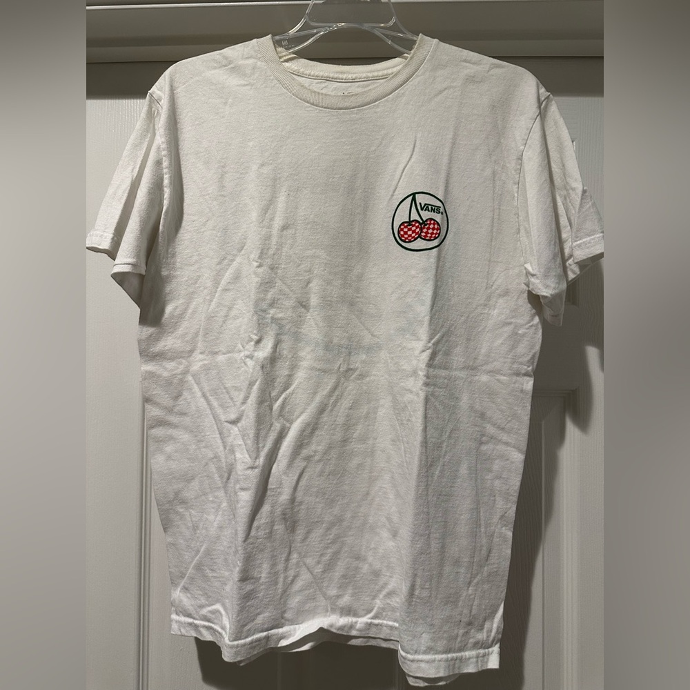 Vans White Tee with Cherry Logo